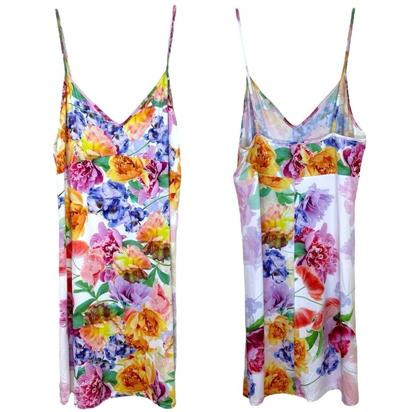 Johnny Was - NWT ‘Lisetta’ Lace Mini Dress in Ivory w/ Floral Slip - White Small - Picture 5 of 15